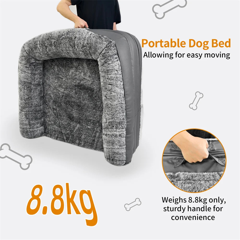 BORWARTCN Foldable Dog Bed For Adults 2 In 1 Calming