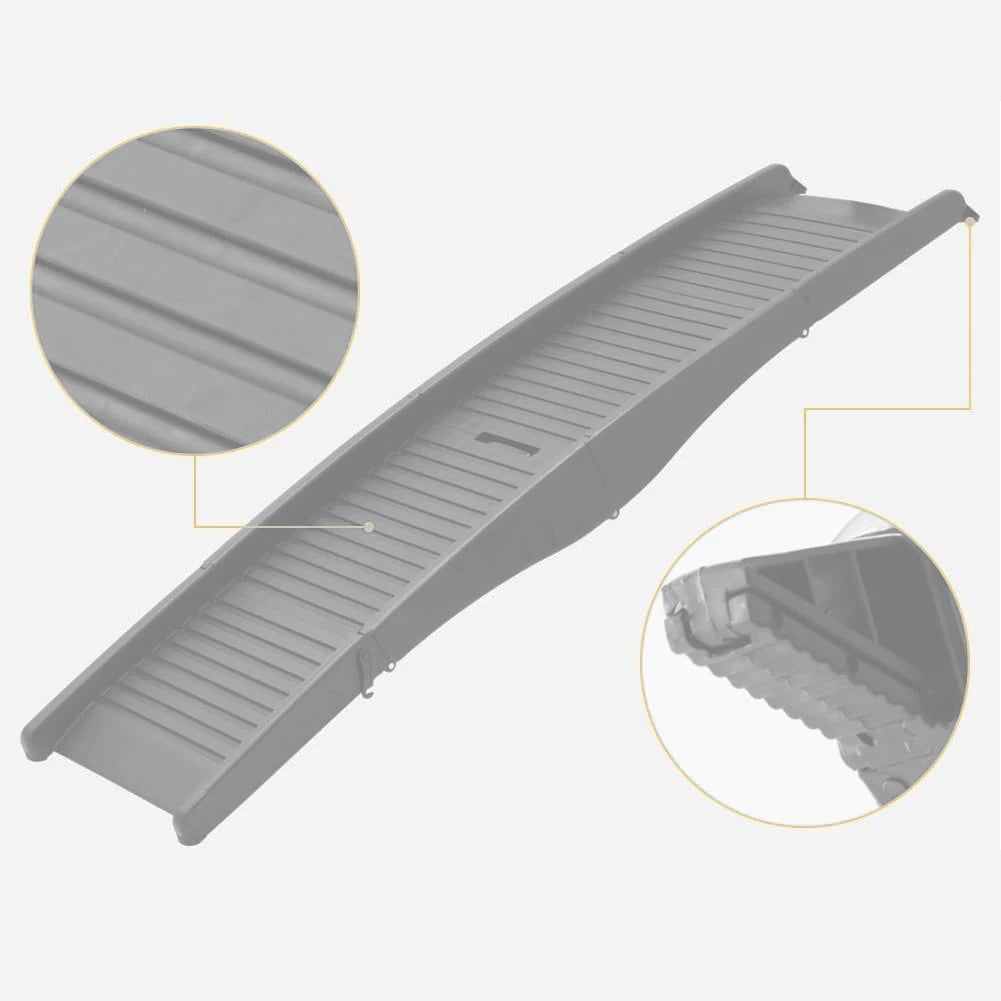 Dog Door Adjustable Folding Dog Ramp With NonSlip Rug Surface