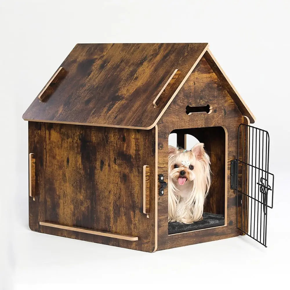 Cozy Indoor Wooden Dog House for Small Dogs and Cats