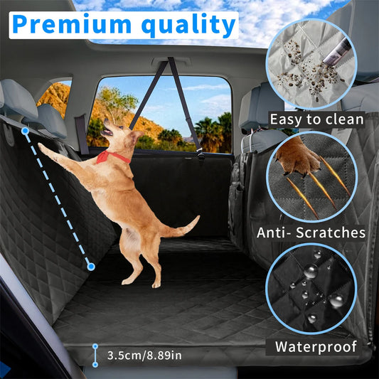 BINGOPAWCN Waterproof Dog Car Seat Cover Hammock for Back Seat Travel