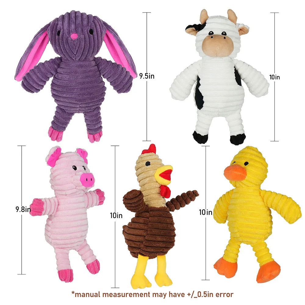 Hign-concerned Plush Dog Toys Pack Squeaky Chew Assortment