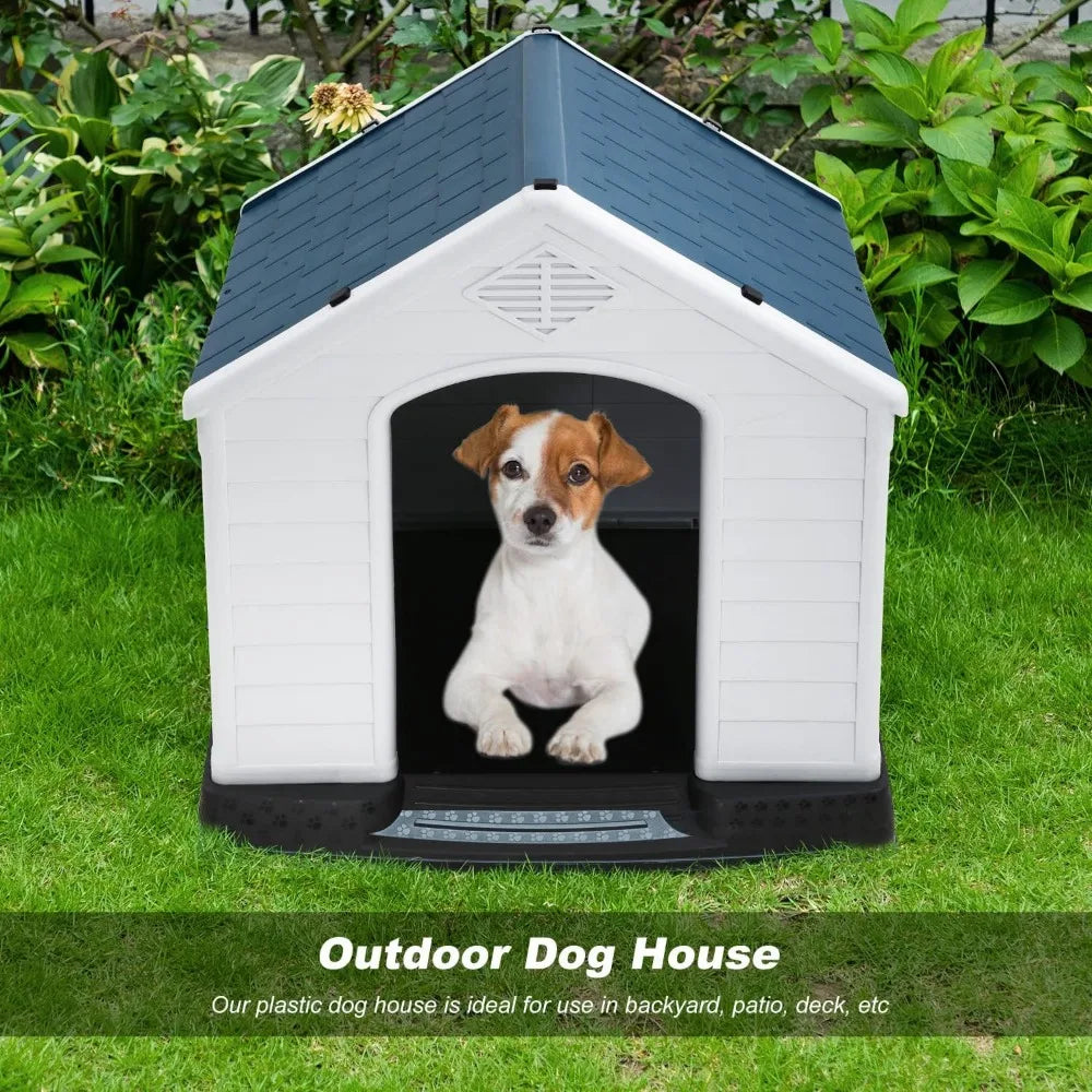 Durable Ventilated Waterproof Plastic Dog House Indoor Outdoor Use