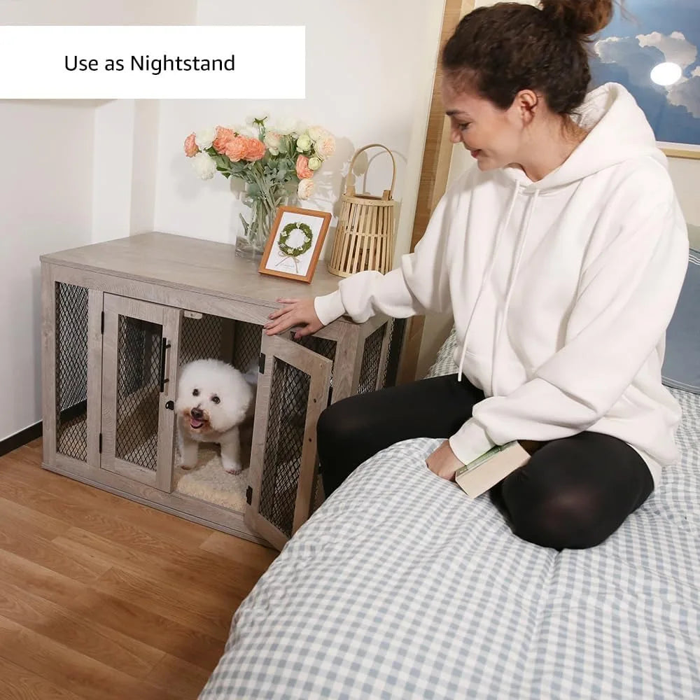 XUYUAN Wooden Dog Crate Furniture Kennel Indoor End Table