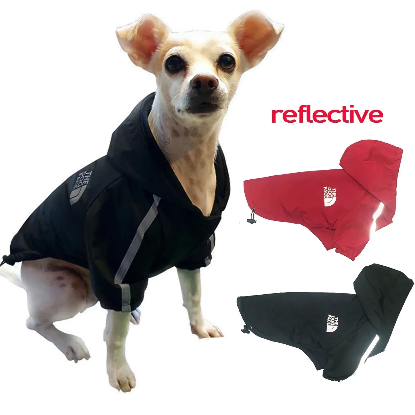 YOUSECN Reflective Wintertime Dog Coat Waterproof Hooded Jacket Featuring DogFace