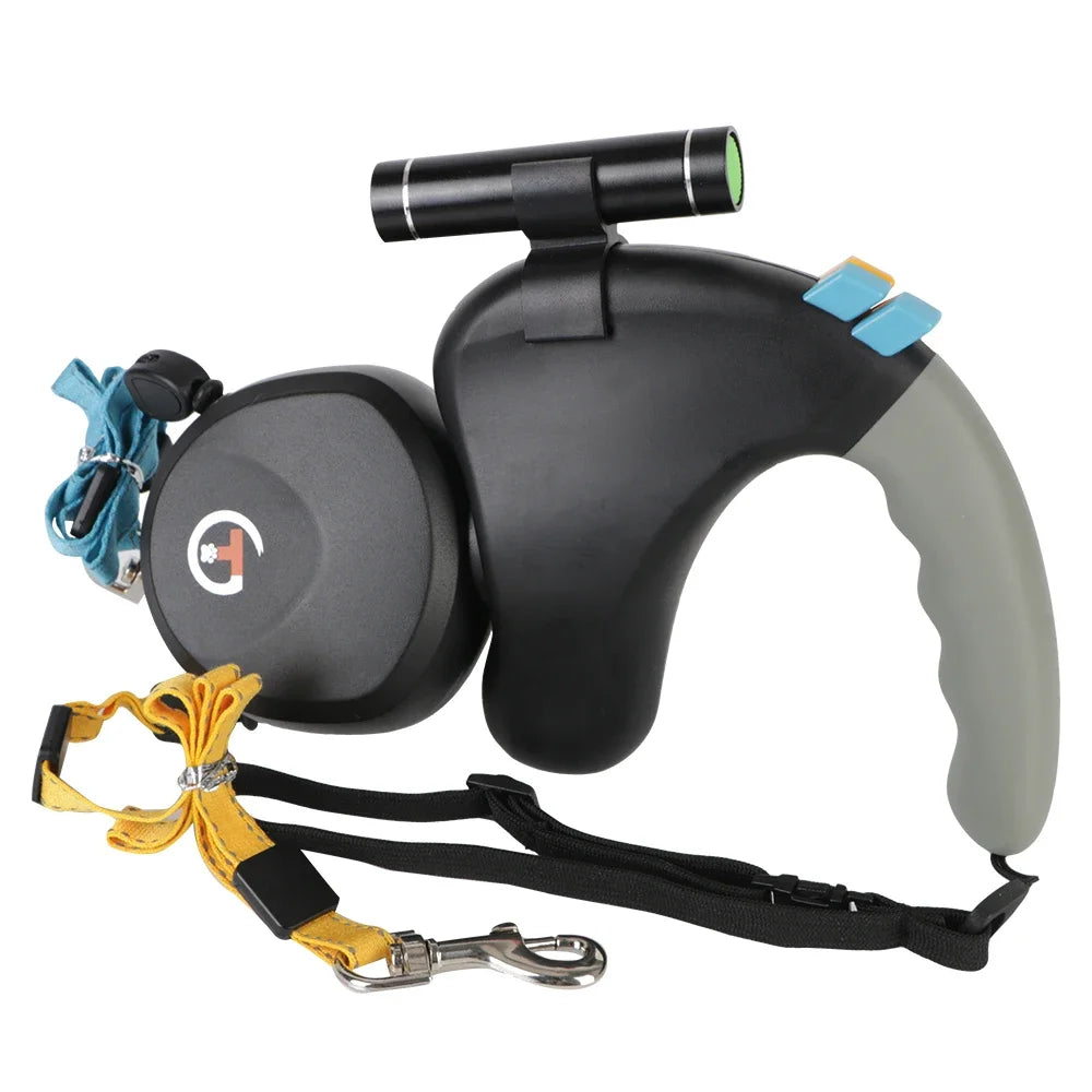 CN Guangdong Dual Dog Leash With Light Retractable Adjustable