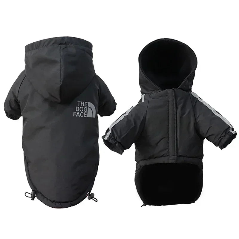 YOUSECN Reflective Wintertime Dog Coat Waterproof Hooded Jacket Featuring DogFace