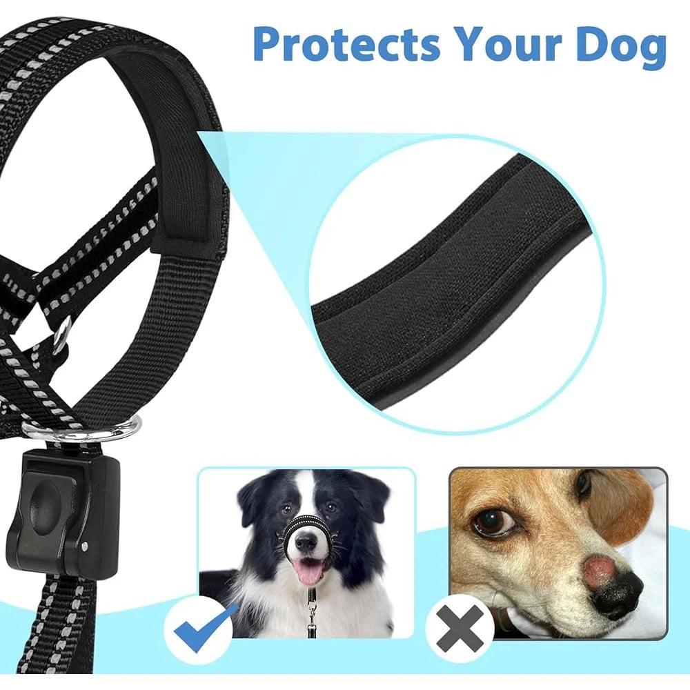 Soft Dog Head Collar No Pull Training Halter Reflective Padded