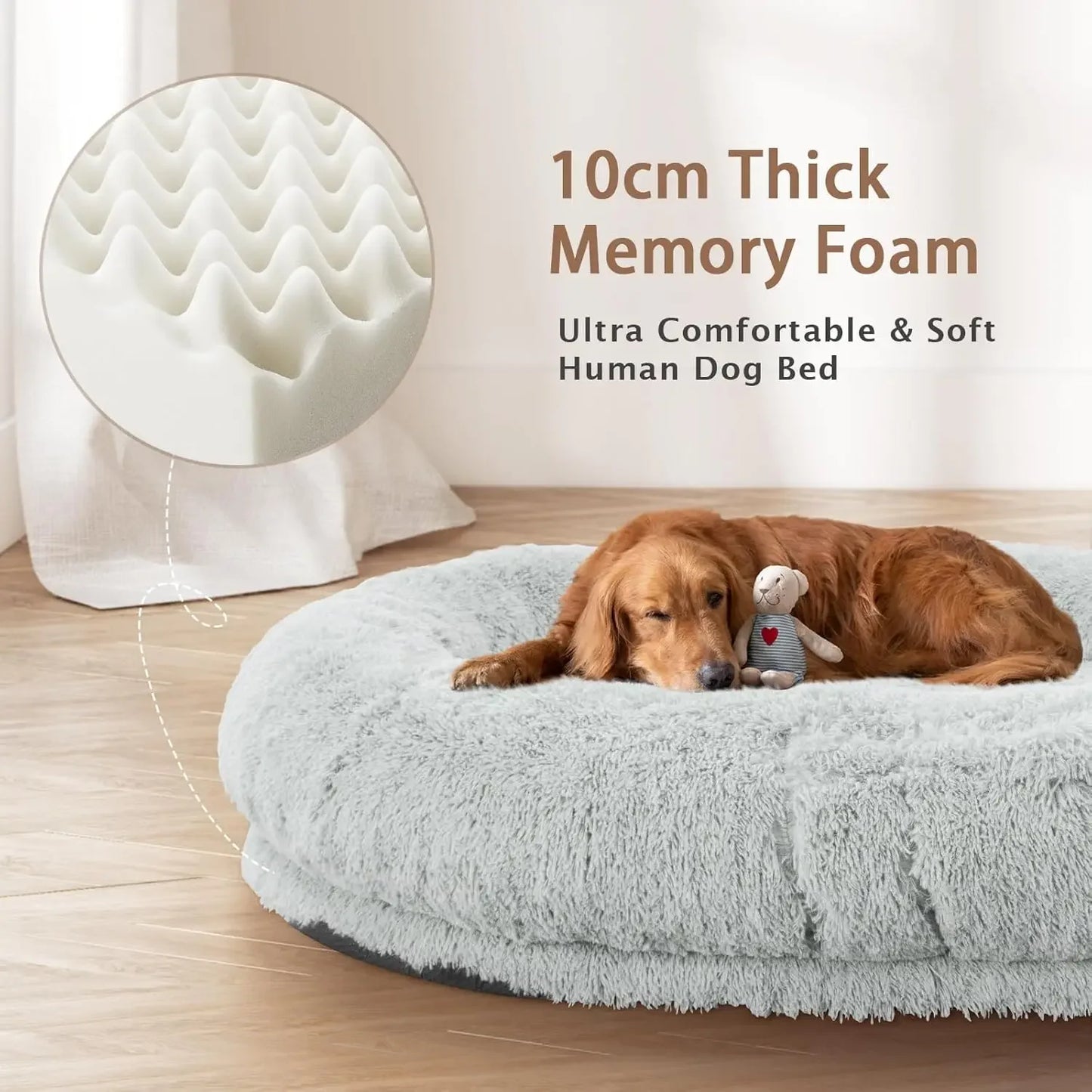 XMSJ Human Dog Bed With Memory Foam Washable Cover
