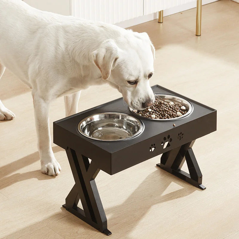 Hign-concerned Adjustable Lifting Dog Bowl Feeder Three Heights