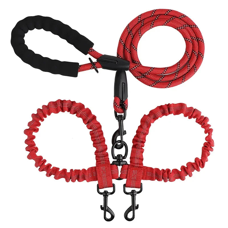 YTYINCN Pet Dog Double Leash Two Head Elastic Rope