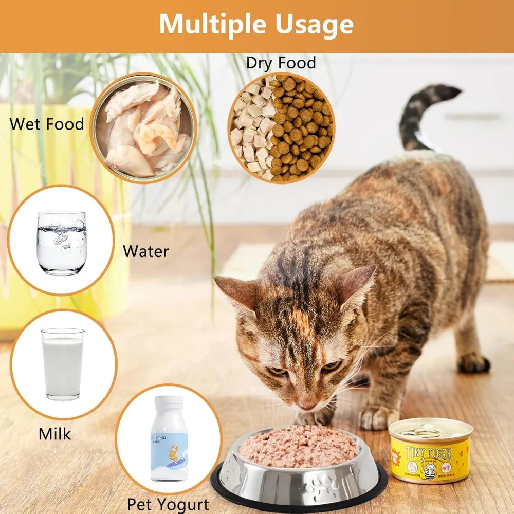 Hign-concerned Stainless Steel Cat and Dog Bowls 4 Pack NonSlip