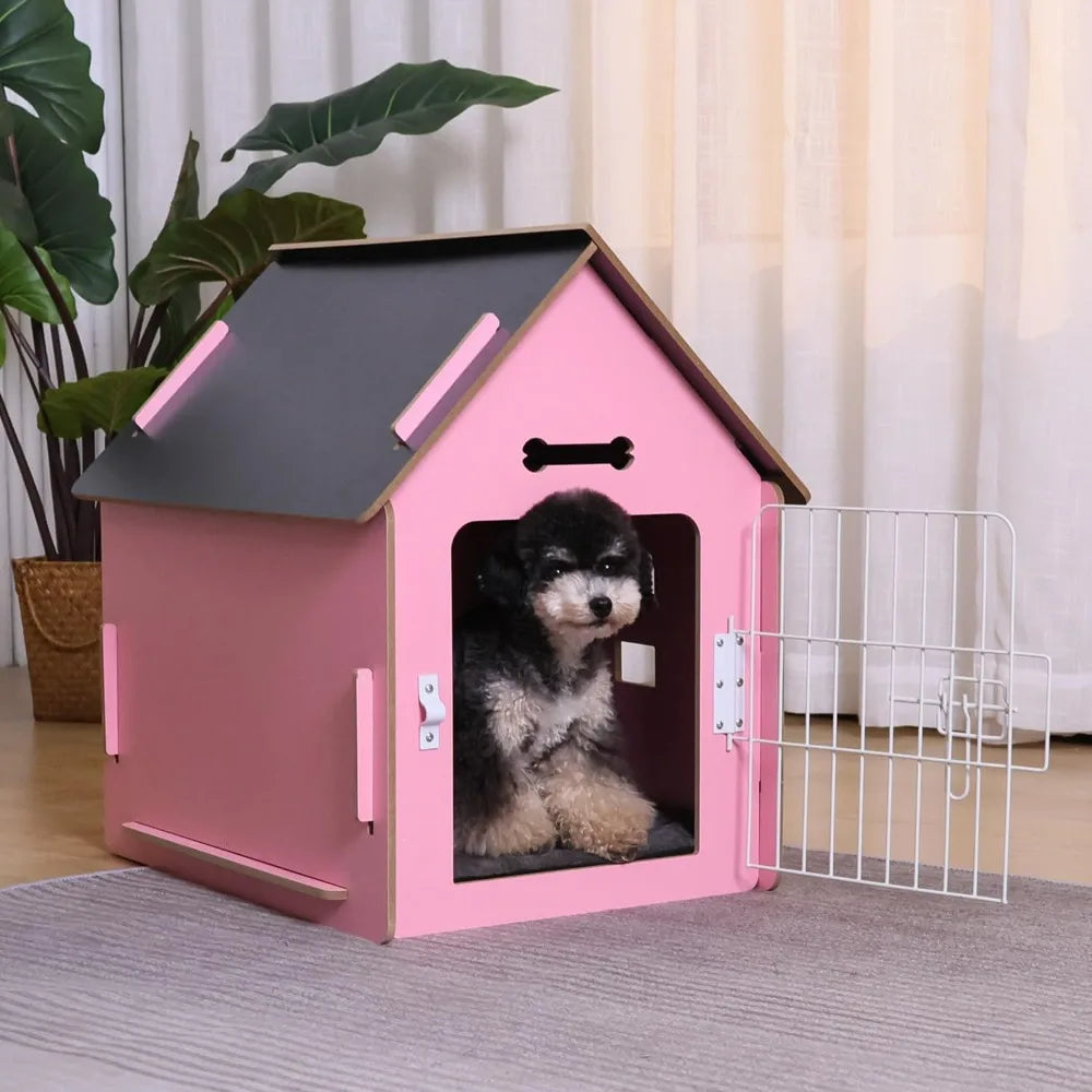 Cozy Indoor Wooden Dog House for Small Dogs and Cats