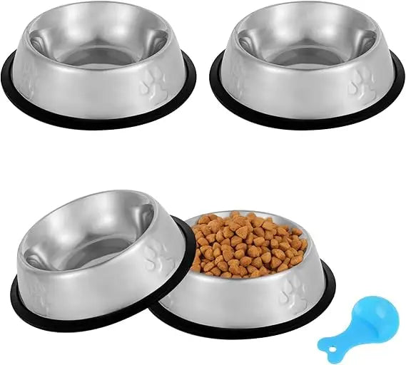 Hign-concerned Stainless Steel Cat and Dog Bowls 4 Pack NonSlip