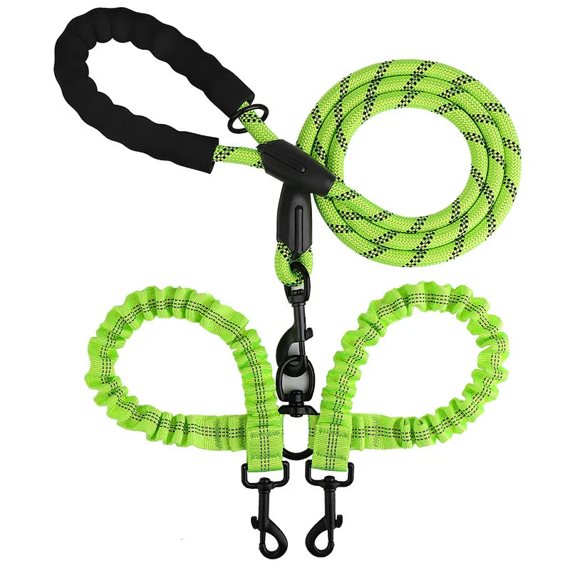 YTYINCN Pet Dog Double Leash Two Head Elastic Rope