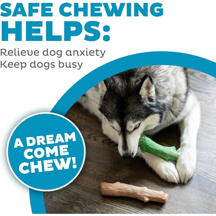 Hign-concerned Mint Infused Real Wood Chew Toys For Large Dogs