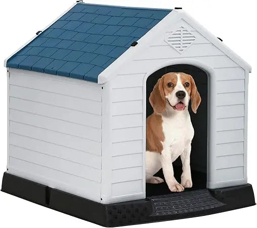 Durable Ventilated Waterproof Plastic Dog House Indoor Outdoor Use