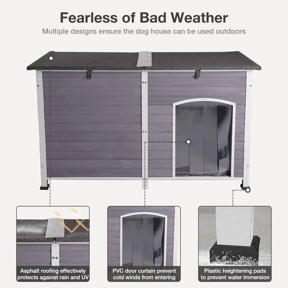Insulated Outdoor Dog House With Waterproof Liner Kennel