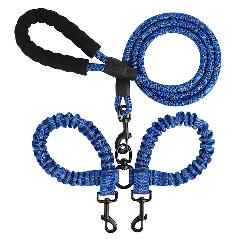 YTYINCN Pet Dog Double Leash Two Head Elastic Rope