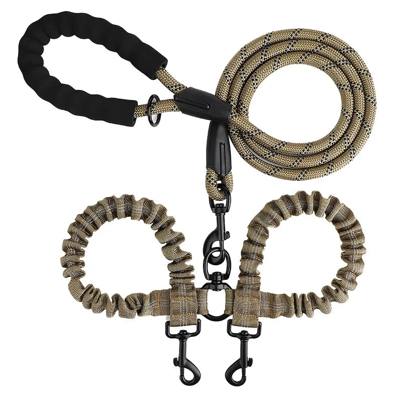 YTYINCN Pet Dog Double Leash Two Head Elastic Rope