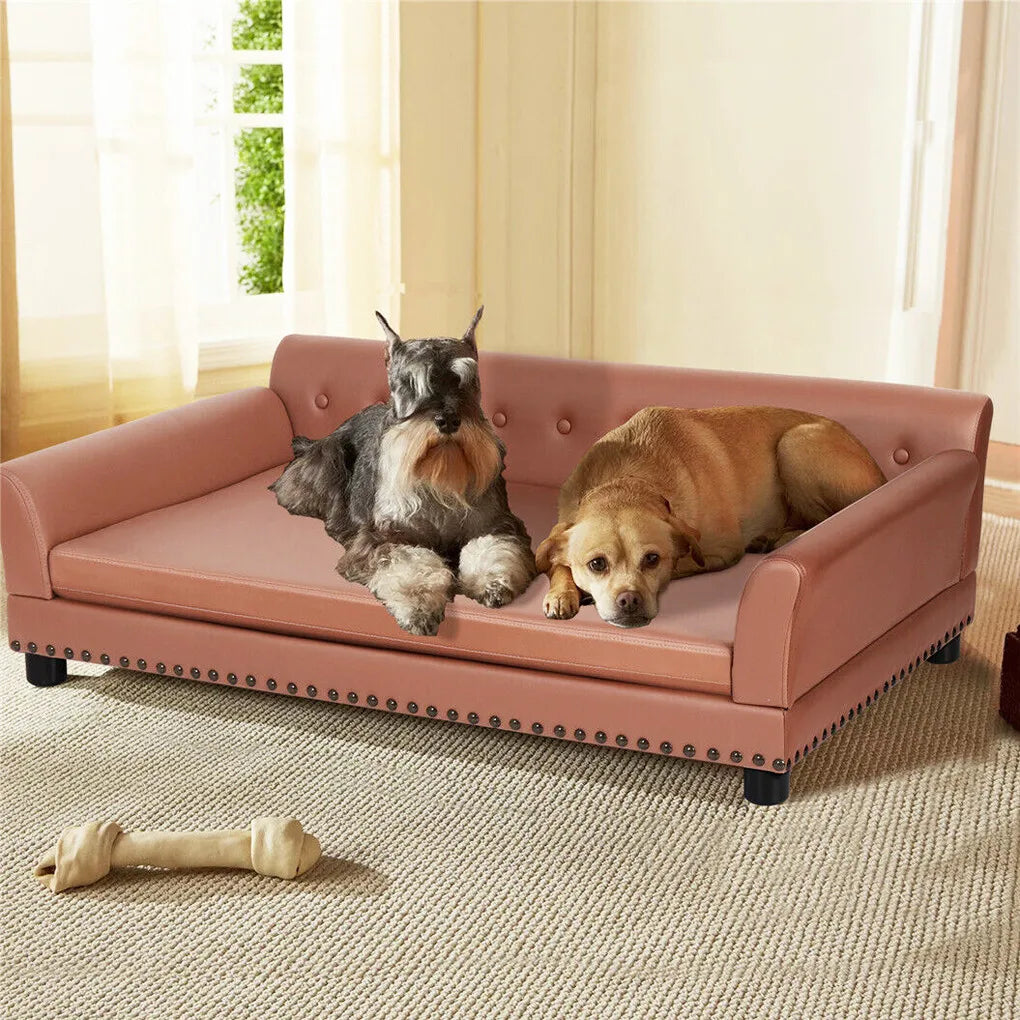BINGOPAWCN Luxury Raised Dog Sofa Bed With Removable Cushion Cover