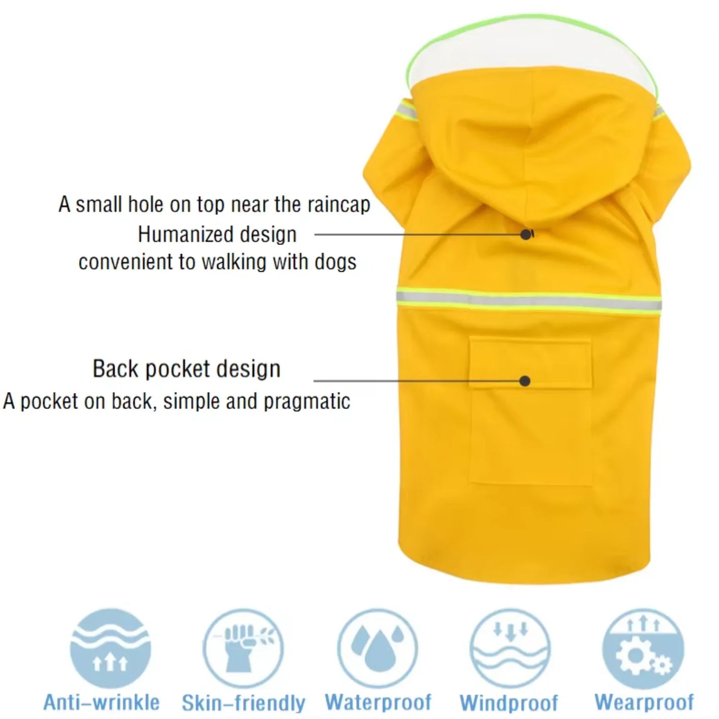Weatherproof Waterproof Dog Hoodies Jackets Designed For Pets DurabilityAndComfort Quality