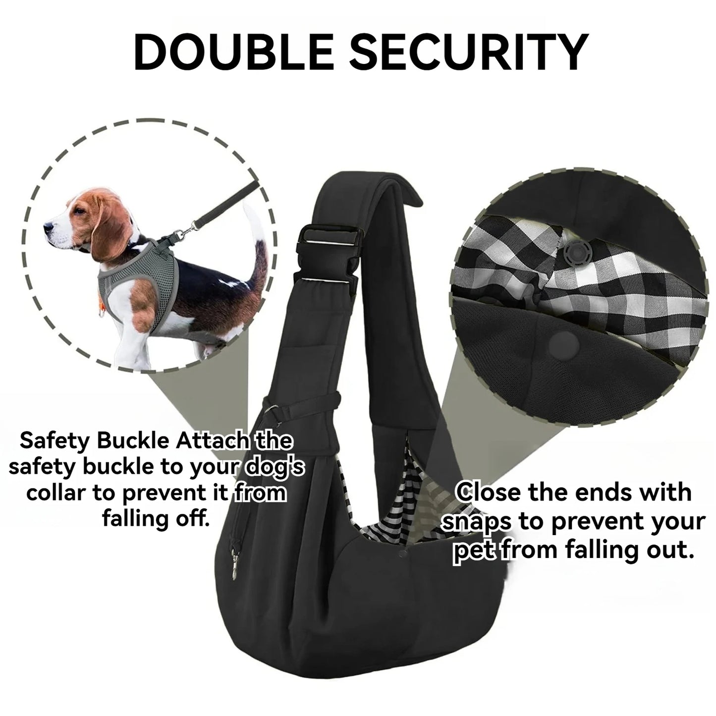 Small Pet Sling Carrier Hands Free Reversible Bag For Pets