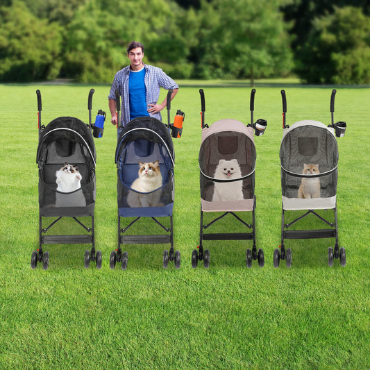 Oxford Cloth Pet Travel Stroller Foldable For Small Medium Pets