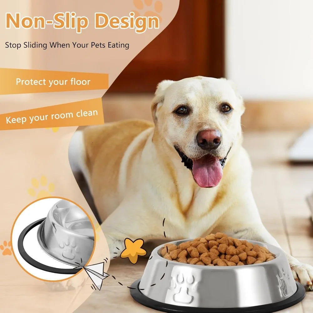 Hign-concerned Stainless Steel Cat and Dog Bowls 4 Pack NonSlip