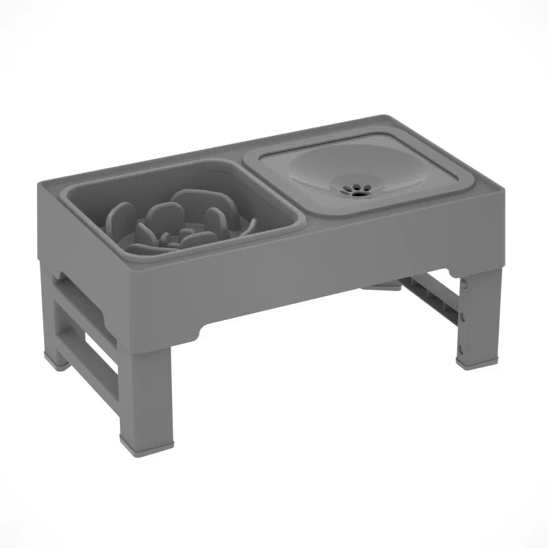 TWISTER.CK Elevated Dog Feeder With Adjustable Stand And Stainless Bowls