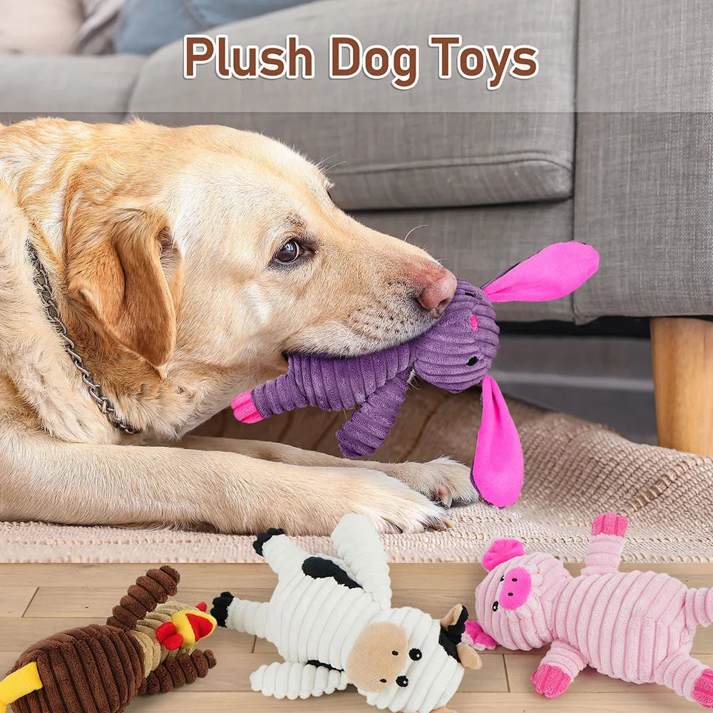 Hign-concerned Plush Dog Toys Pack Squeaky Chew Assortment