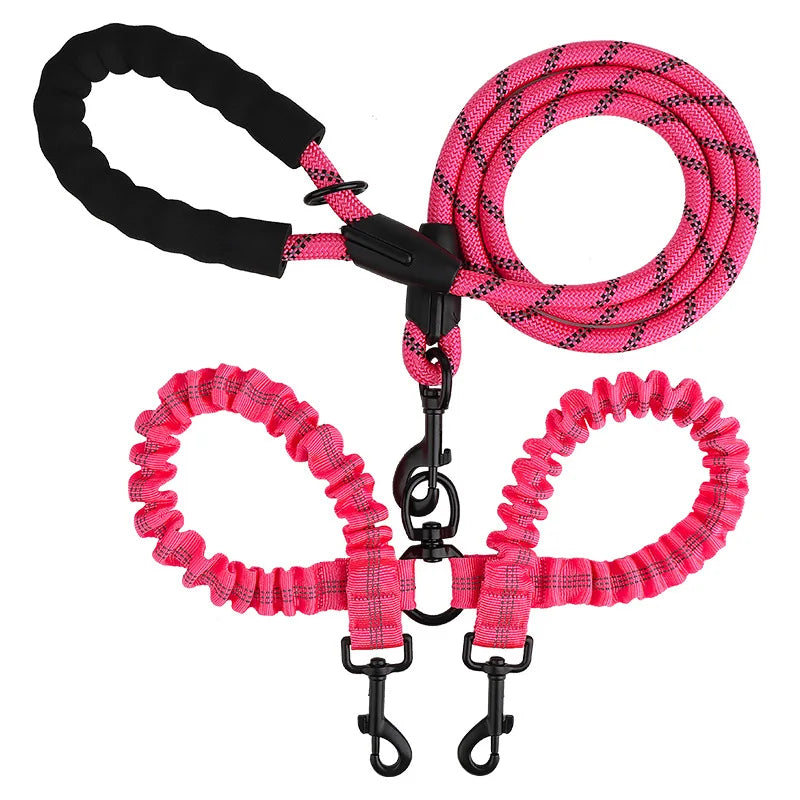 YTYINCN Pet Dog Double Leash Two Head Elastic Rope