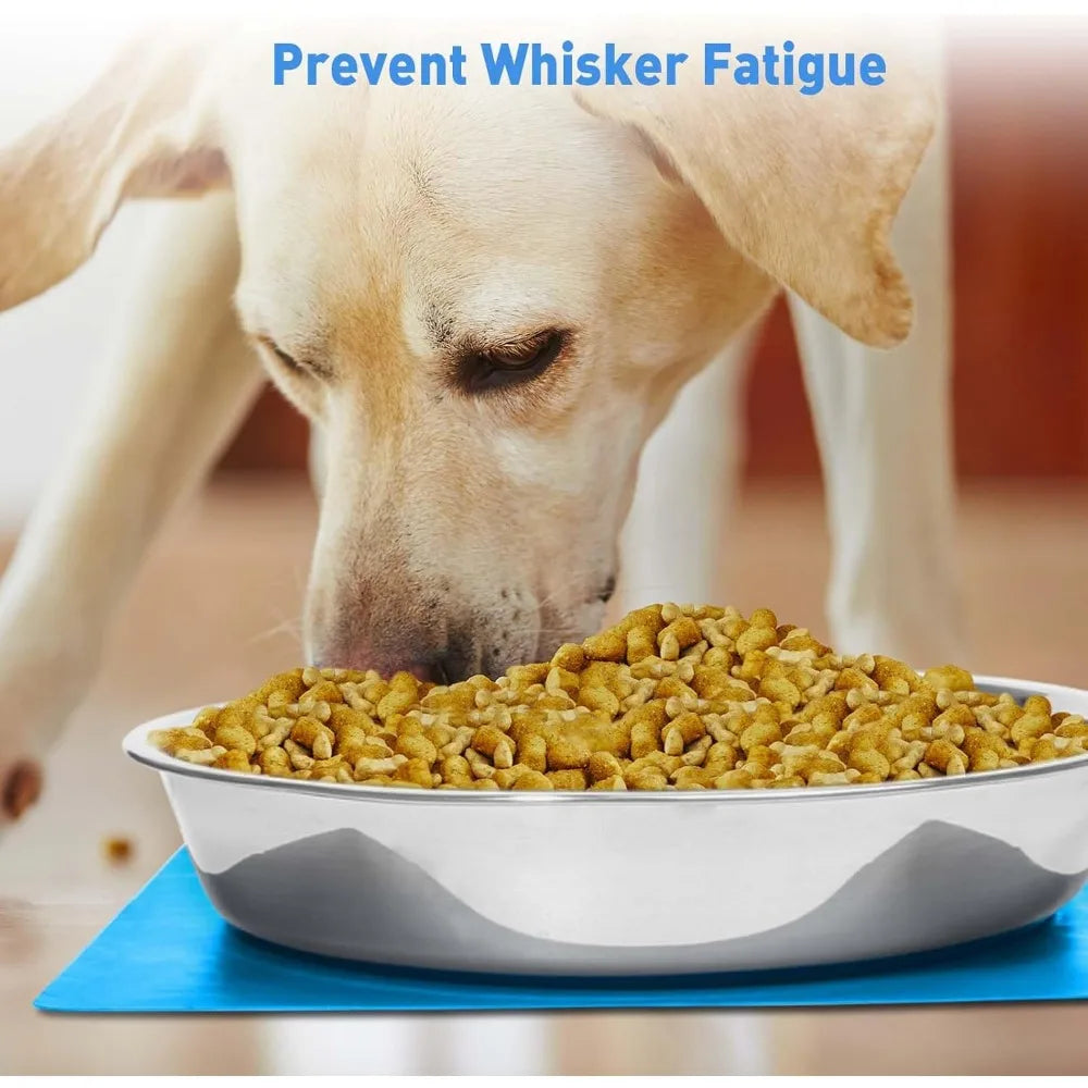 Hign-concerned Shallow Non Slip Food Grade Stainless Steel Bowls For Large Dogs